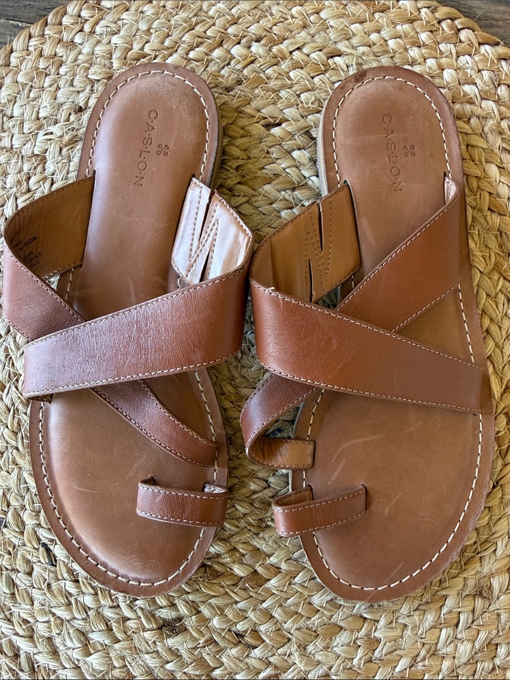 Caslon cognac brown Jerusalem Strappy Sandals size 7 B